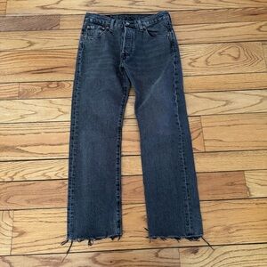 Levi’s 501 30x30 button fly open hem classic 5 pocket black women’s jeans